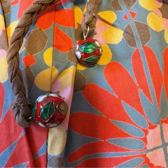 Plenty By Tracy Reese Size 8 Strapless Halter Braided Tie Red Gold Sundress - Picture 4 of 15